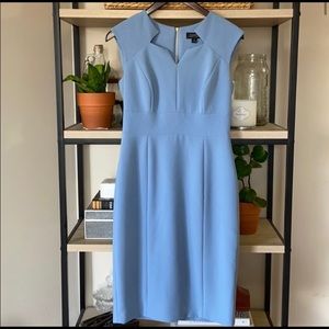 Tahari Blue Sheath Midi Dress